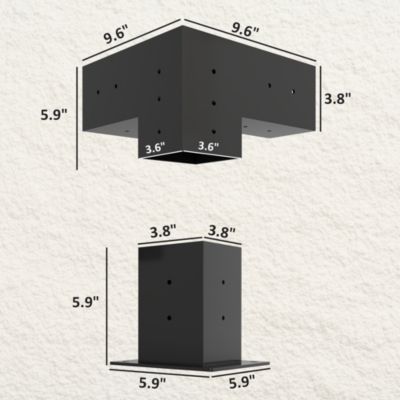 8PCS Pergola Kit Brackets for 4"x4" (Actual 3.6"x3.6") Lumber