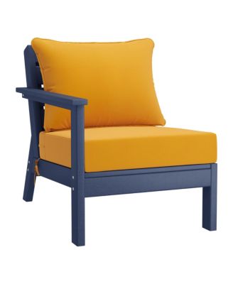 Outdoor 5-Piece Navy Blue Modular Sectional Patio Furniture Sofa Set