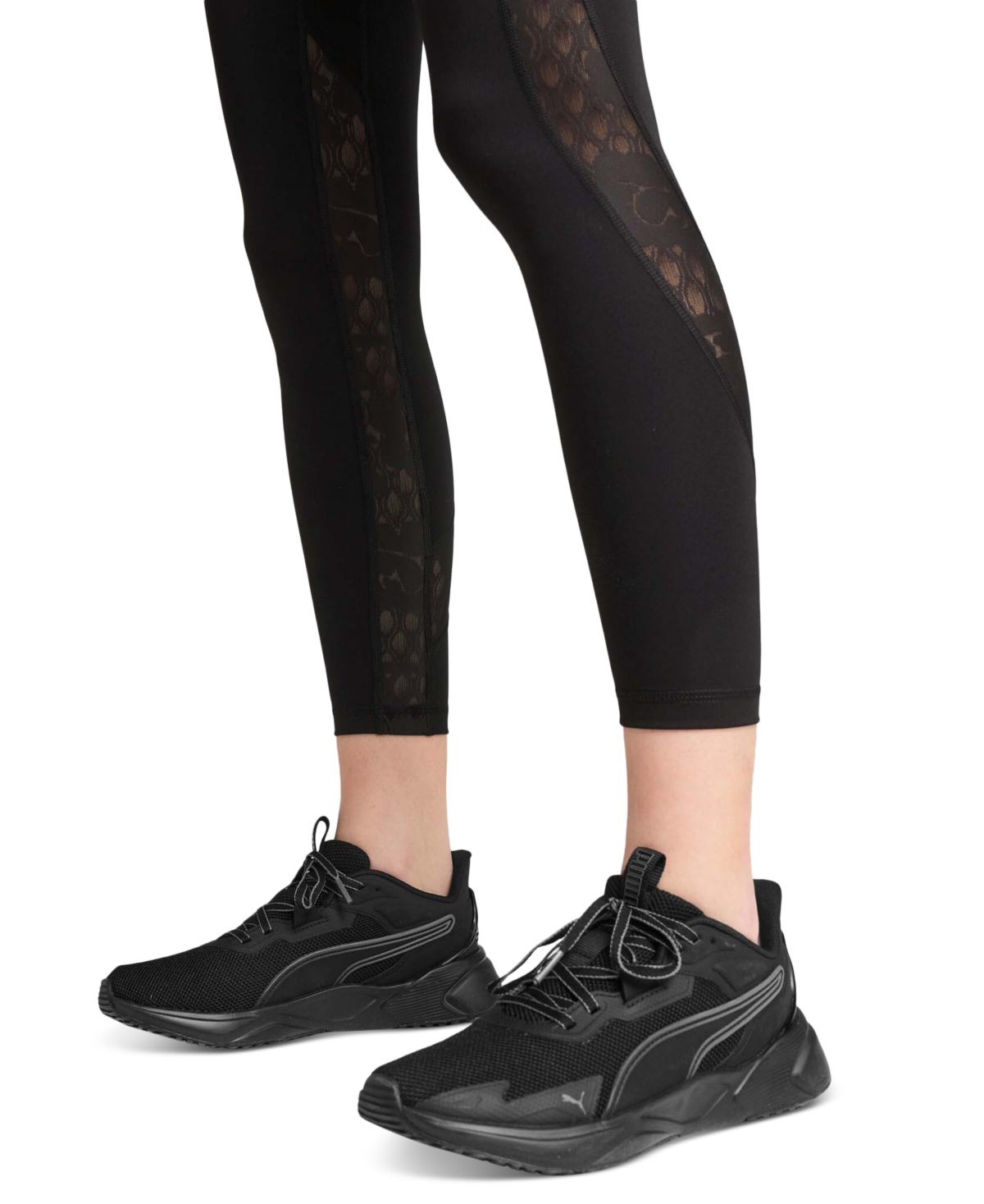 Puma Women's Lace Mesh Logo High-Waist 7/8 Leggings