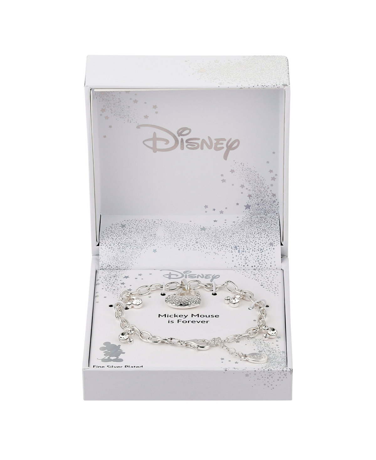 Disney Crystal Mickey Mouse Heart Charm Bracelet