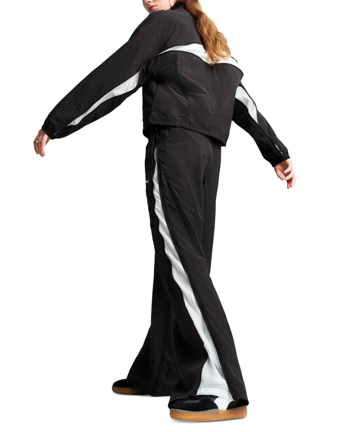 Puma Women's Dare To Relaxed Woven Zip-gusset Pants In  Black