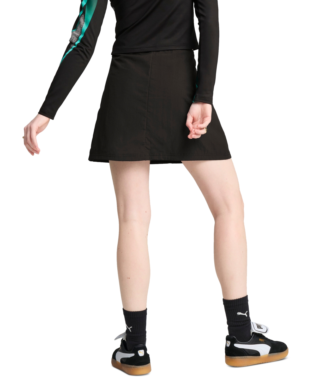 Puma Women's Dare To Zip Mesh-inset Skirt In  Black