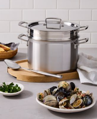 Classic Stainless Steel Deep Round Pasta Pot & Sieve, 7.5 Qt.