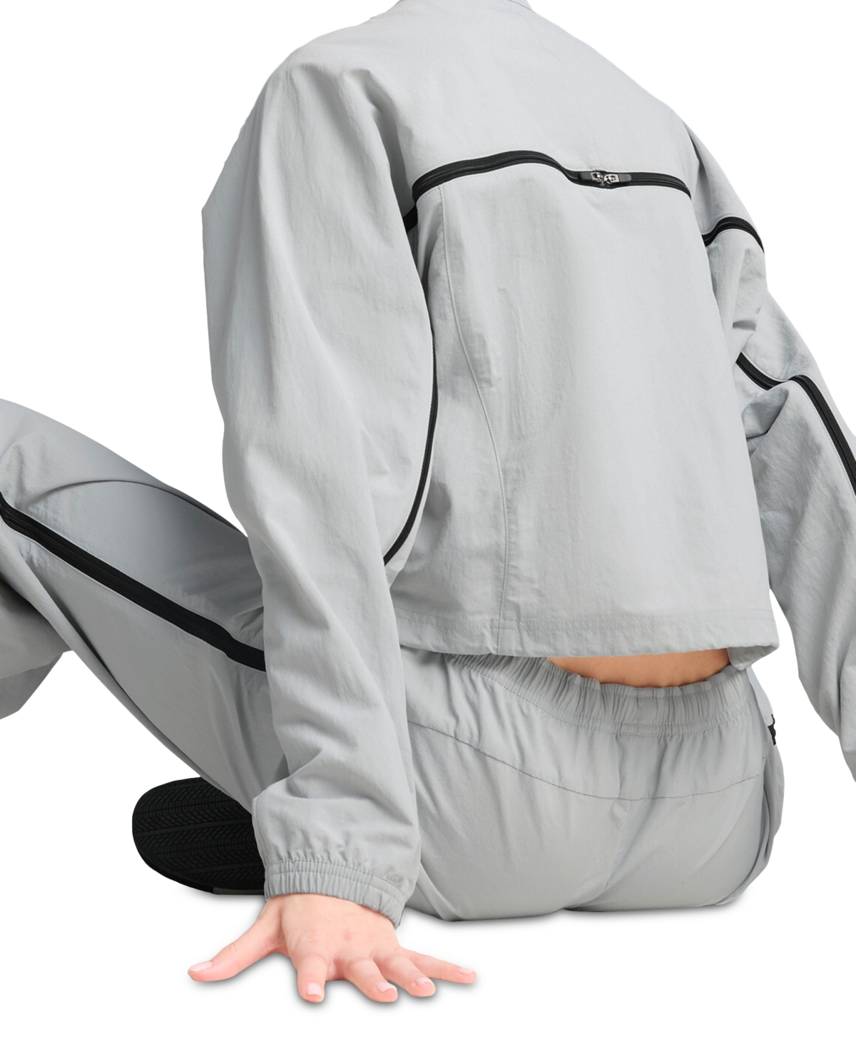 Puma Dare To Women's Oversized Full-zip Woven Jacket In Flat Light Gray