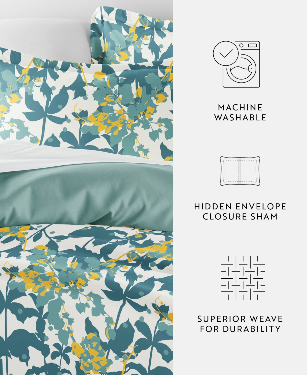 Ienjoy Home Utra Soft Reversible 3-pc. Duvet Cover Set, Queen In Green