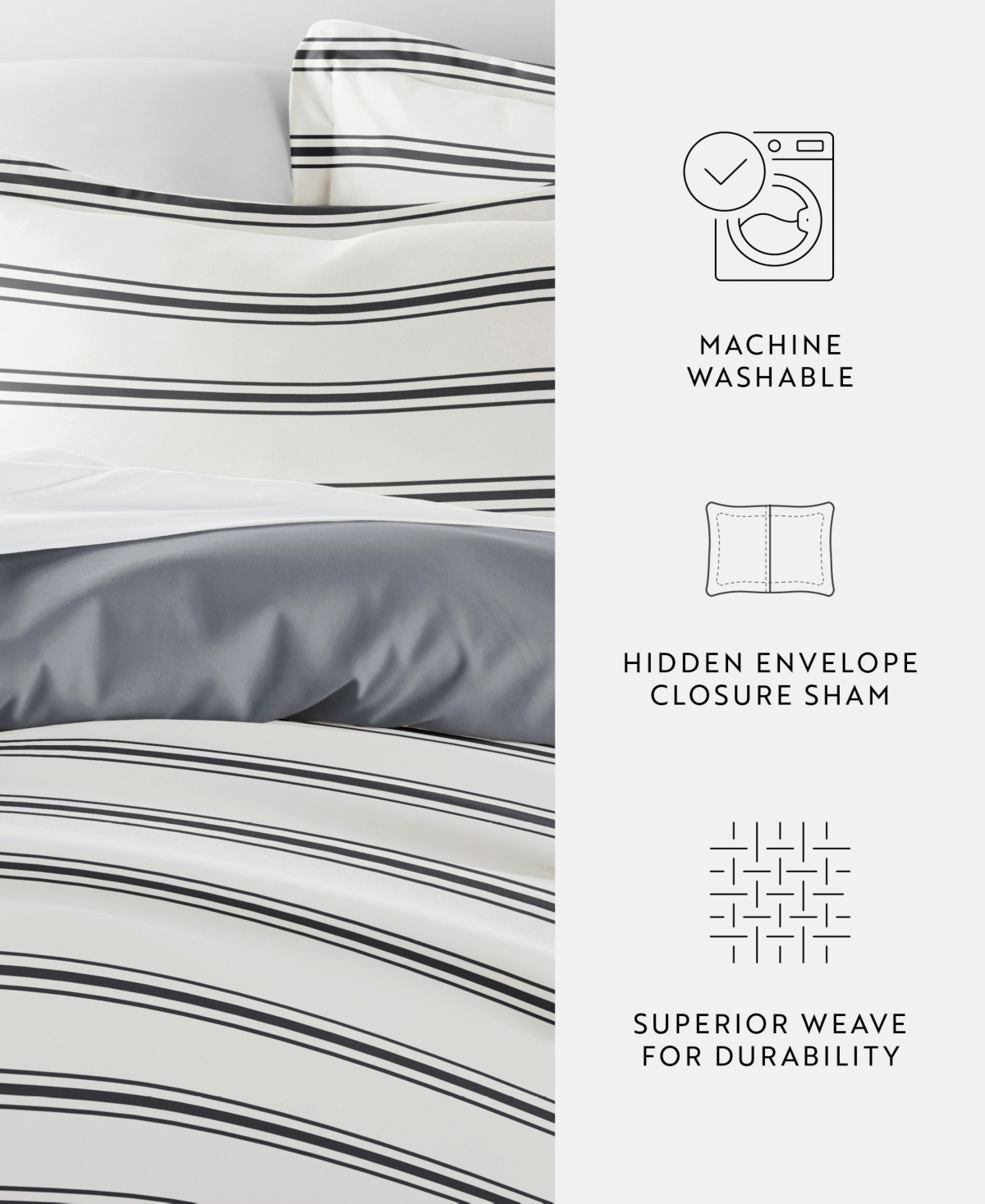 Ienjoy Home Utra Soft Reversible 3-pc. Duvet Cover Set, Queen In White