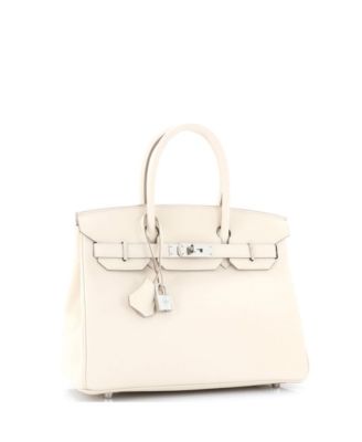 Pre-Owned Hermes Birkin 30 Handbag Light Epsom with Palladium Hardware