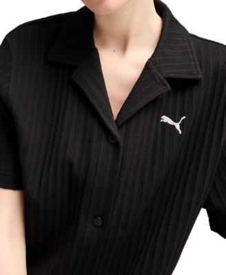 Women's Wardrobe Essential Short-Sleeve Pointelle Shirt