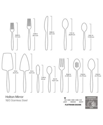 Stainless Steel Holton Mirror 67-Pc. Flatware Set, Service for 12