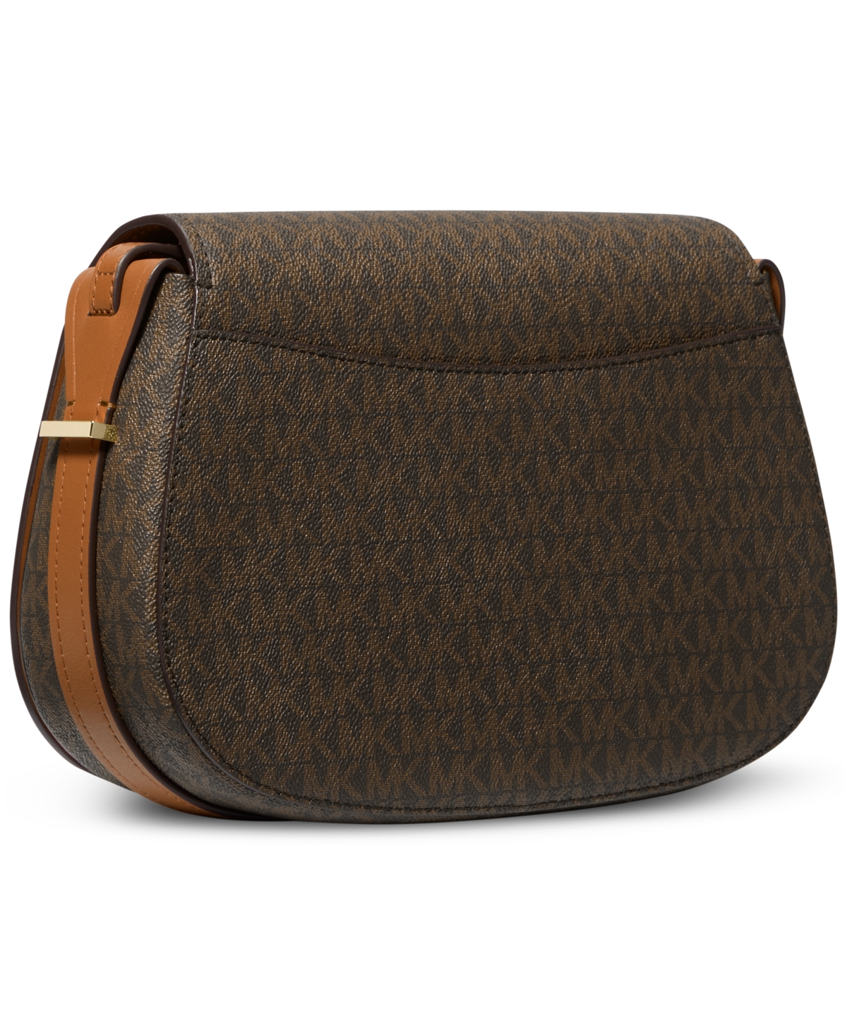 Michael Kors Michael  Lydia Small Monogram Flap Messenger In Brown,acorn