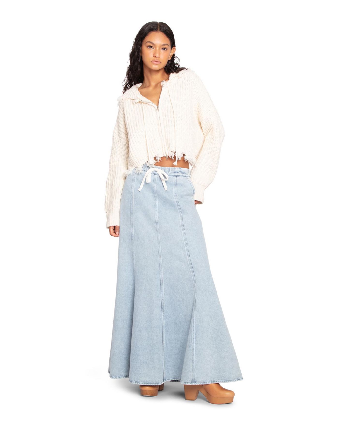 Женская юбка Belle & Bloom Bold Love Maxi, цвет: Стоунвош — фото 3