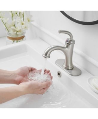 8" Widespread Double Handle Faucet with Metal Drain, Water-Saving Design Bathroom Faucet