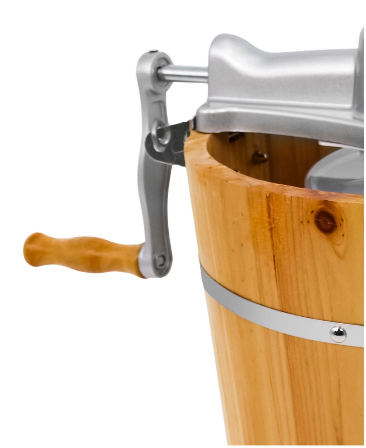 Elite Cuisine 4 Quart Old Fashioned Pine Bucket Electric/manual Ice Cream Maker In Wood