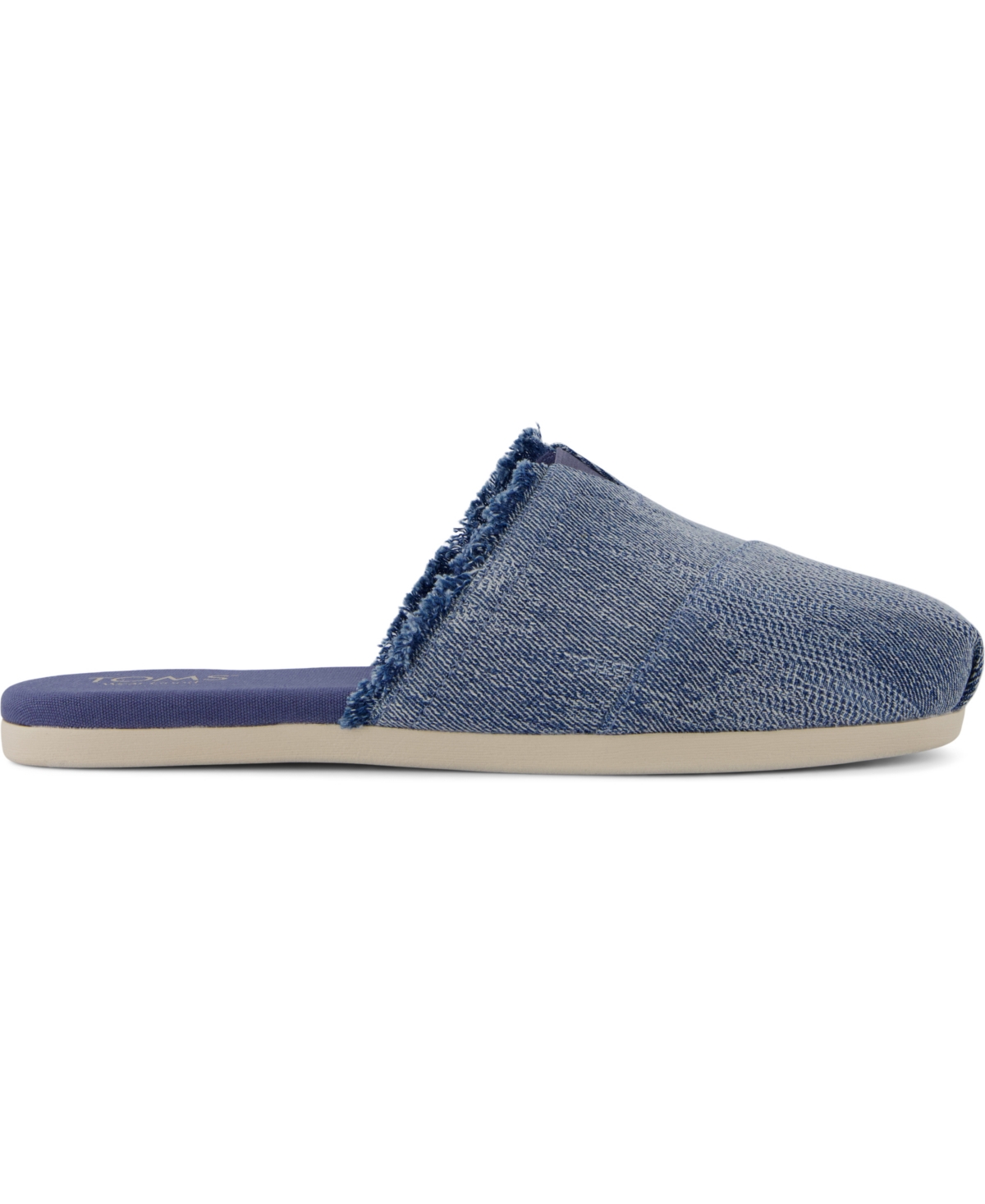 Shop Toms Women's Alpargata Espadrille Slip-on Mules In Dark Sky Textured Denim,fray