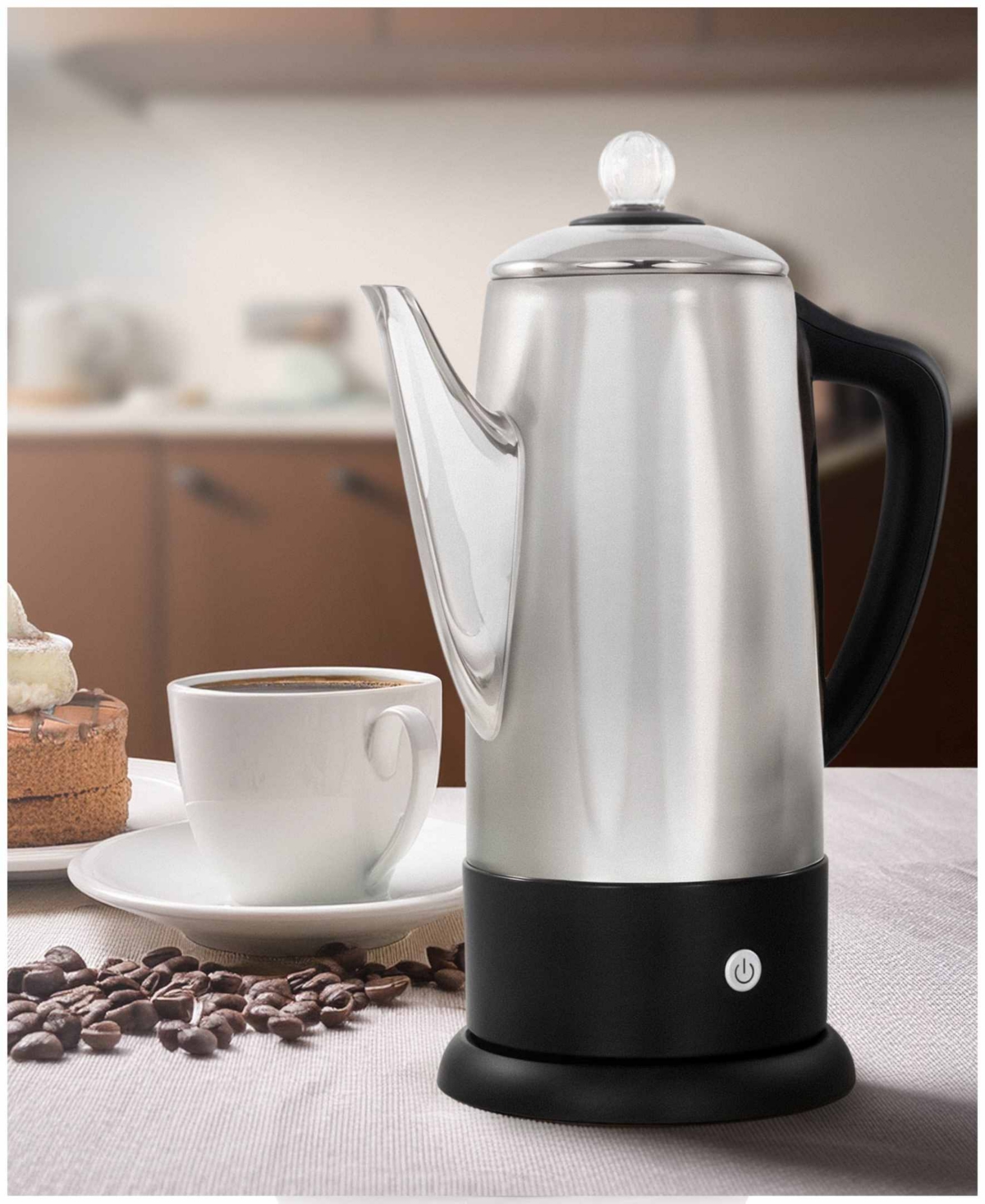Elite Cuisine 12 Cup Stainless Steel Percolator In Stainless Steel