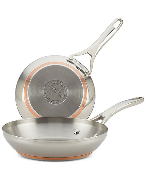 Anolon Nouvelle Copper Stainless Steel 8" & 9.5" French Skillets & Reviews Cookware & Cookware