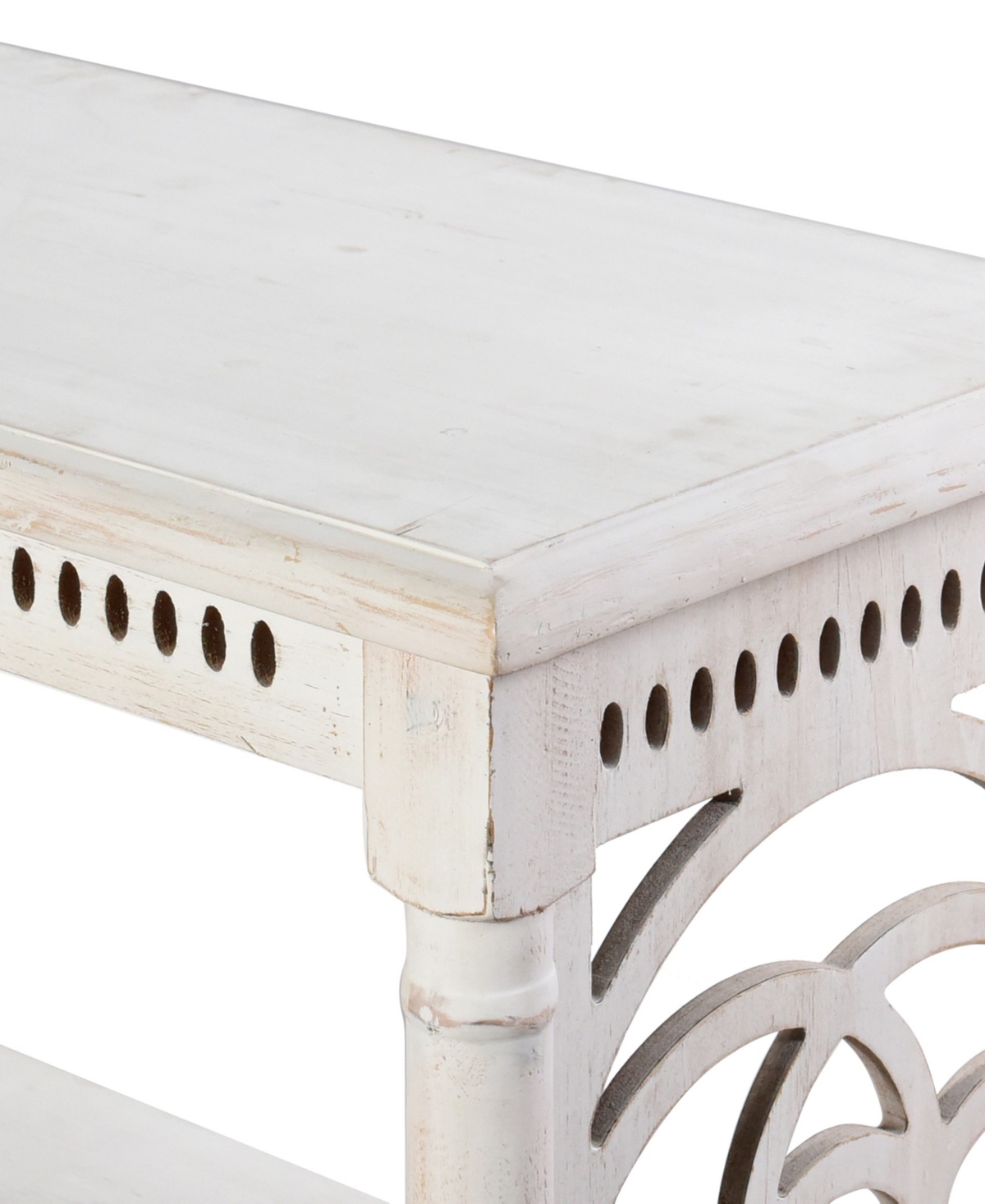 Stylecraft Home Collection 14" Wood Rustic Three Tier Console Table In Distressed White