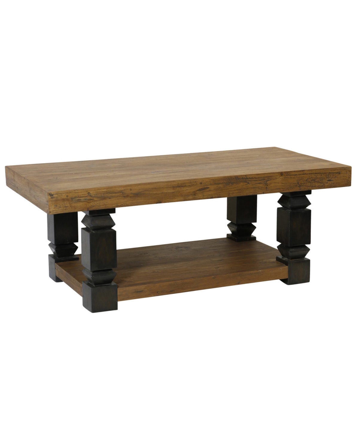 Stylecraft Home Collection 48" Transitional Stone Coffee Table In Brown