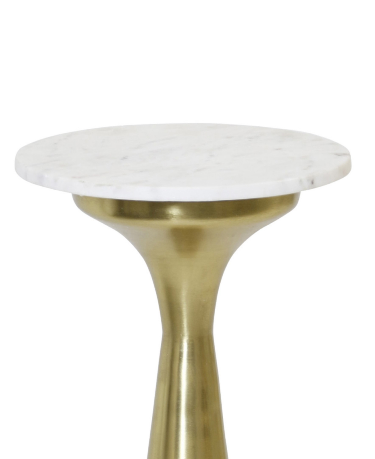Stylecraft Home Collection 10" Iron Round Transitional Marble Top Drink Table In Gold