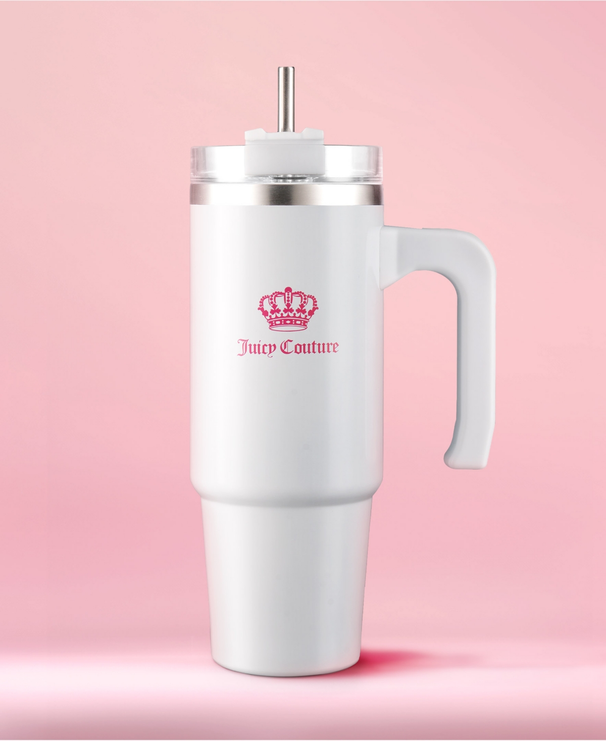 Shop Juicy Couture Travel Style Fashion Water Bottle In Pure White