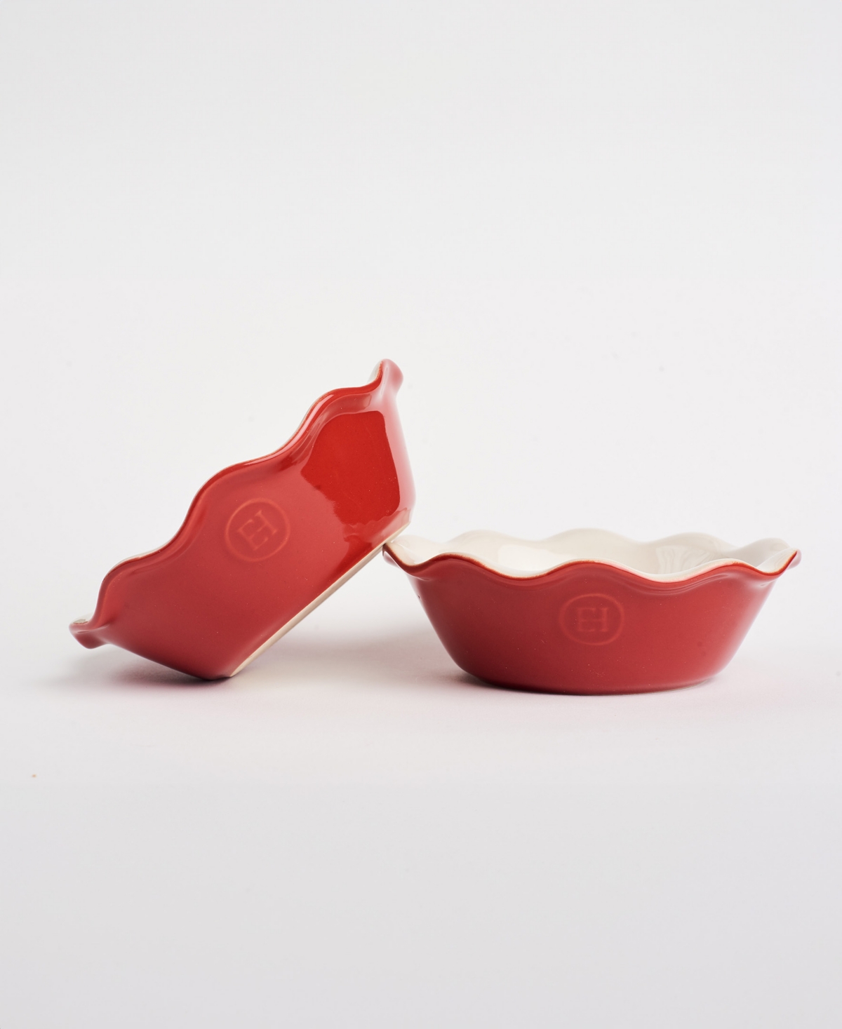 Emile Henry Set Of 2 Mini Pie Dishes In Rouge