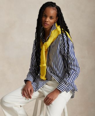 Women's Relaxed-Fit Striped Cotton Shirt 