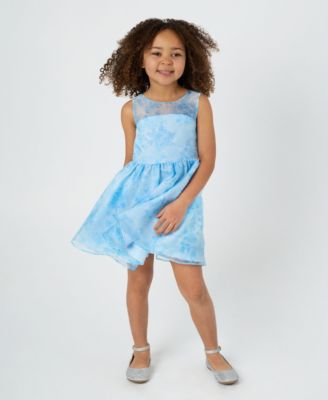 Toddler and Little Girls Floral Organza Social Dress