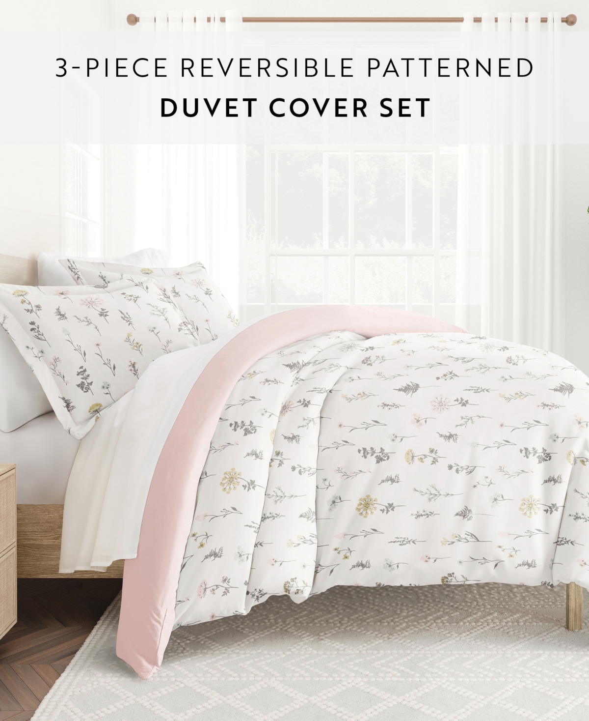 Ienjoy Home Utra Soft Reversible 3-pc. Duvet Cover Set, Full/queen In Multi