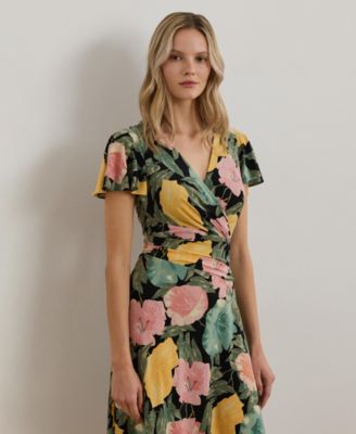 Lauren Ralph Lauren Women's Floral Stretch Jersey Surplice