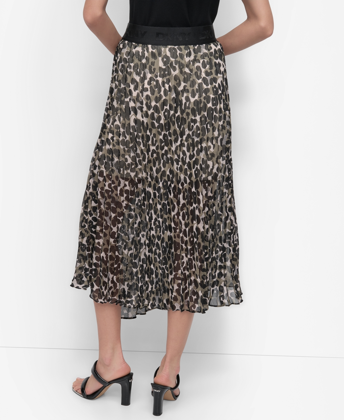 Dkny Women's Printed Chiffon Midi Skirt In Sprn Anml Utl Grn