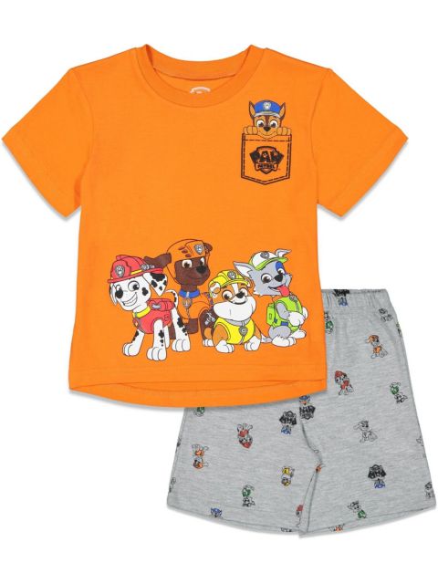 Детский комплект Paw Patrol Little Boys 2-Piece T-Shirt and Shorts Set, цвет: Оранжевый
