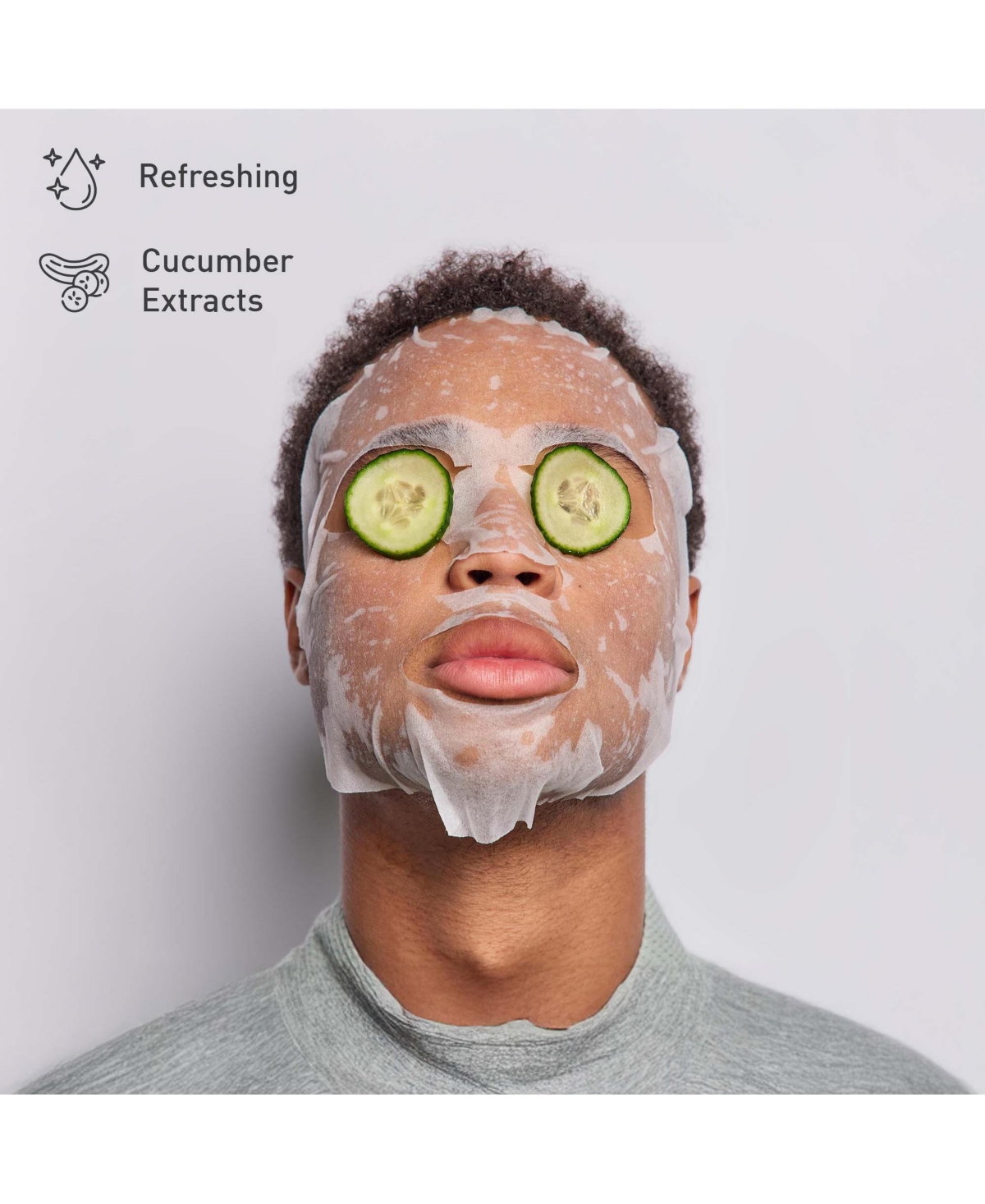 Pursonic De-Puff Skin Set Ice Cube Facial Roller, Hydrating Cucumber Sheet Masks & Advanced Cleansing Brush