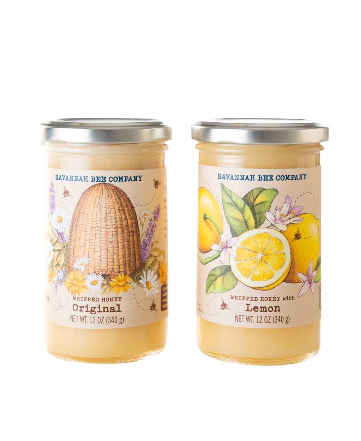 Savannah Bee Company Original And Lemon Whipped Honey Gift Set, 12oz In No Color