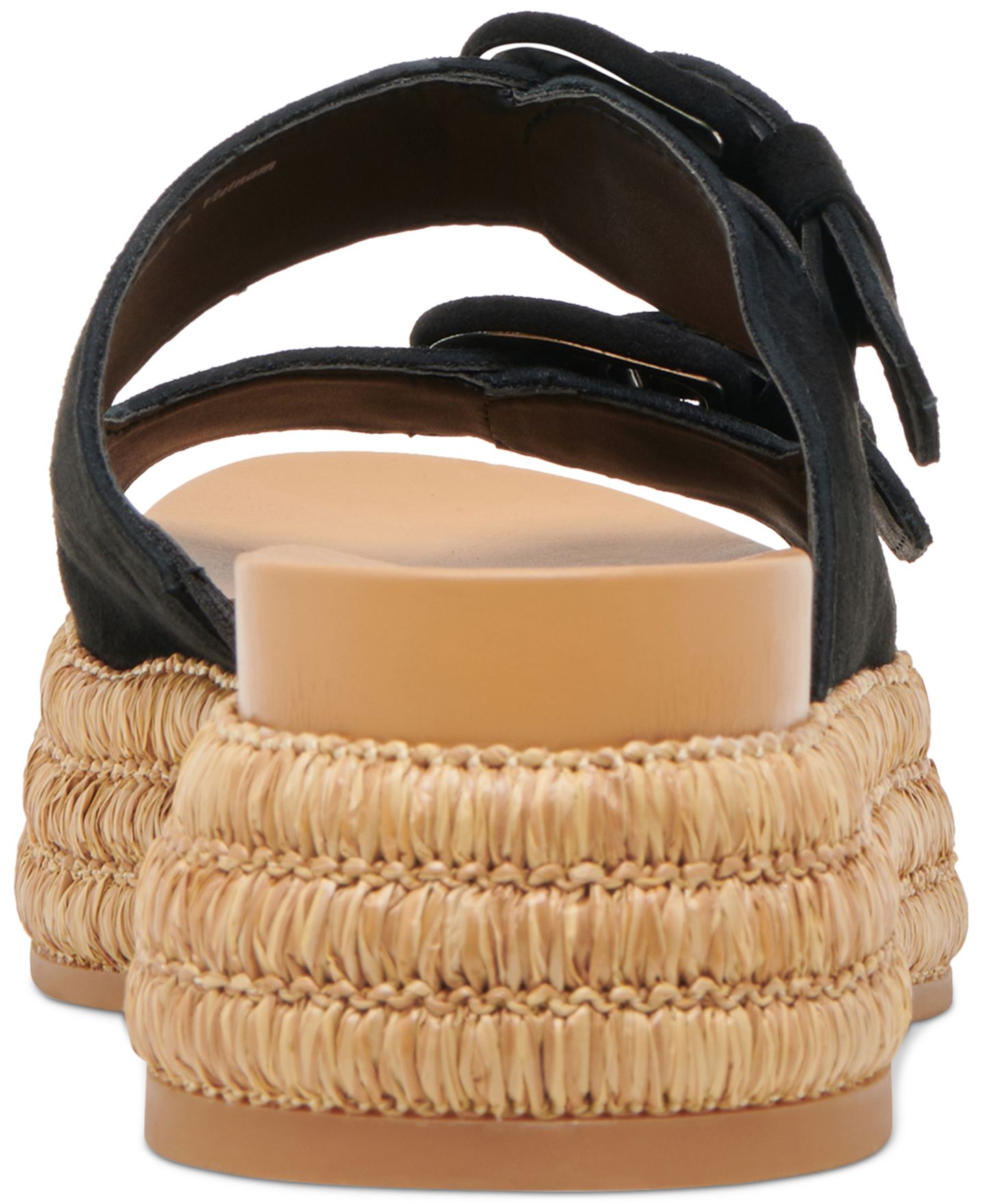 Женские сандалии Dolce Vita Witny Double-Buckle Raffia Platform Footbed, цвет: Оникс замшевый — фото 3