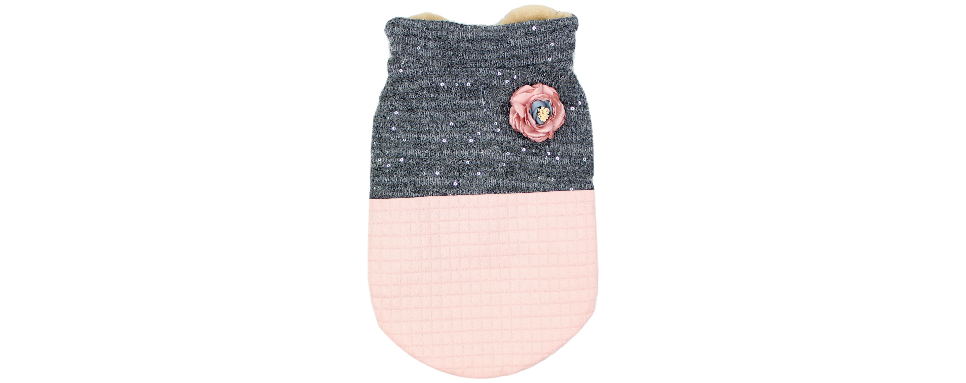 Parisian Pet Fancy Flower Quilted Pink Dog Jacket