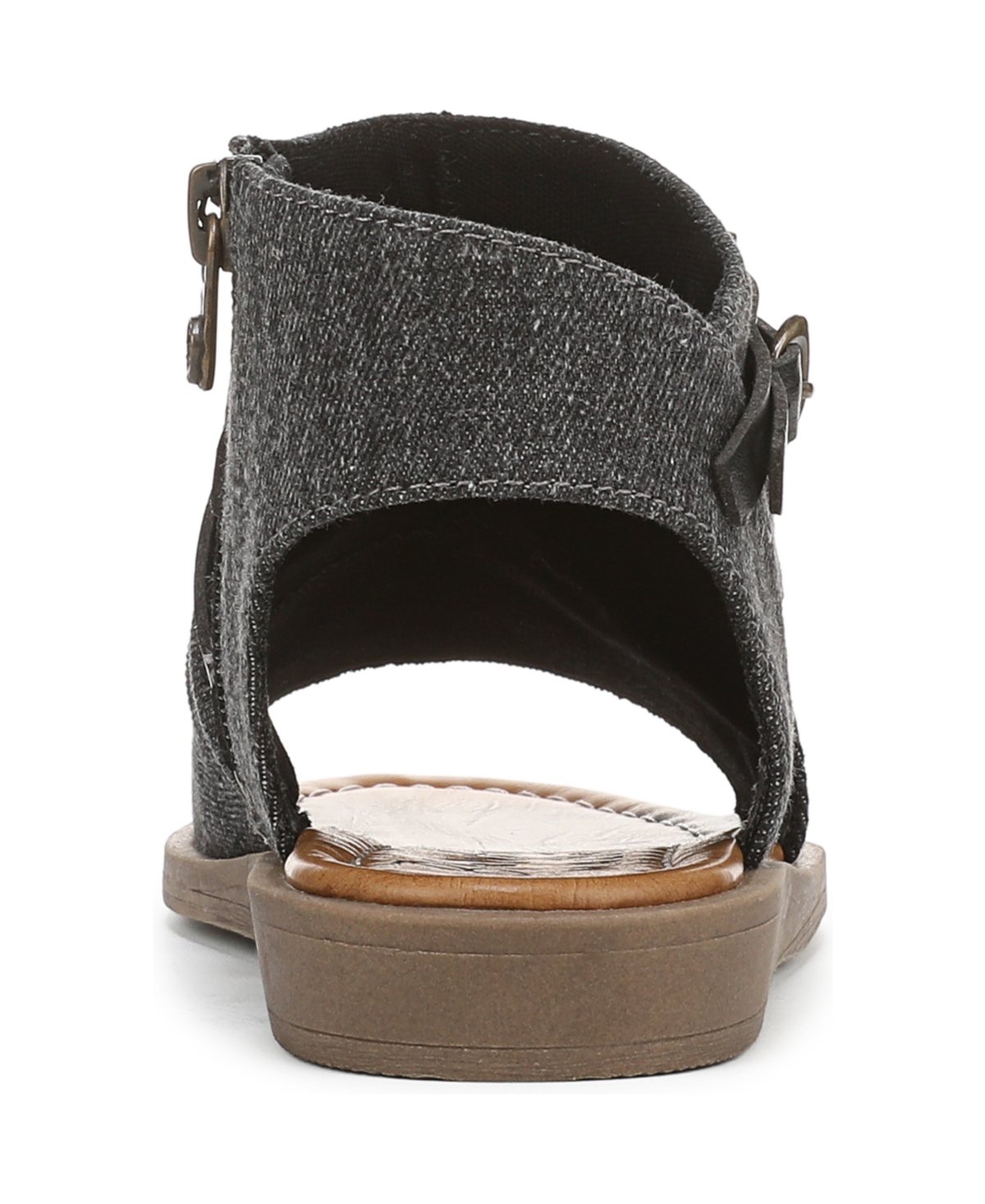 Shop Blowfish Malibu Women's Denver Strappy Low Wedge Sandals In Charcoal Denim Fabric