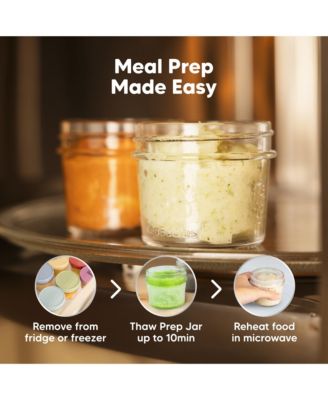 6pk Prep Baby Food Storage Containers, 4 oz Leak-Proof, BPA Free Glass Baby Food Jars for Feeding