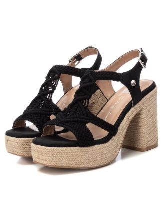 Women's Heeled Jute Platform Sandals By XTI
