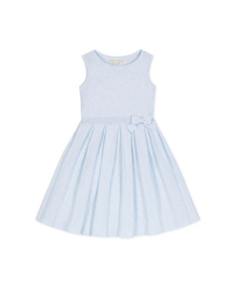 Платье Hope & Henry Heirloom Sleeveless Pleated Sweater Dress with Bow для девочек-малышей, цвет: Светлый синий меланжевый