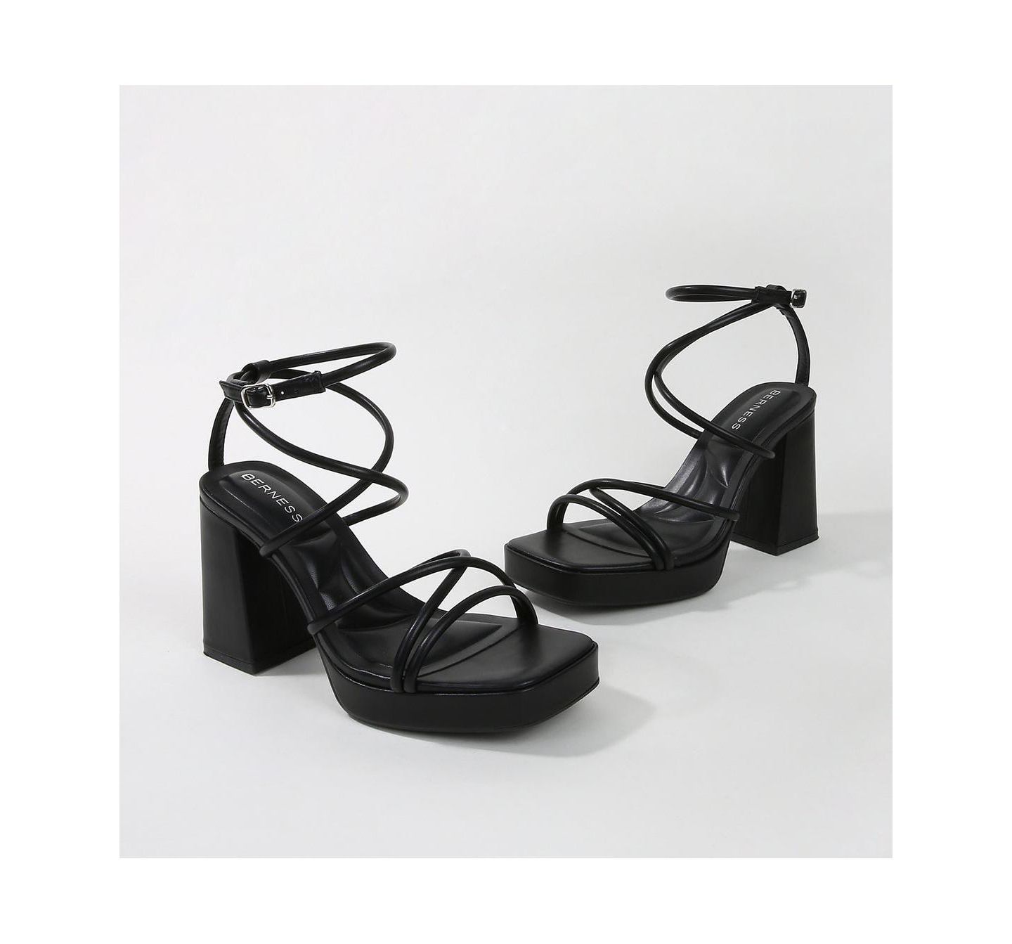 Женские туфли BERNESS Aggie Strappy Platform Heels, цвет: Чёрный — фото 2
