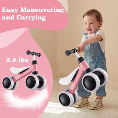 Toddler 4 Wheel Balance Bike No Pedal for Boys and Girls Training Bicycle