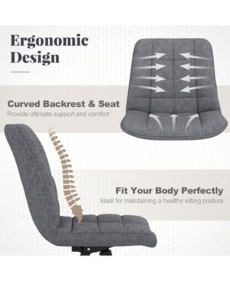 Teddy Fleece Armless Office Chair for Home or Desk Use, Soft and Cozy Seating