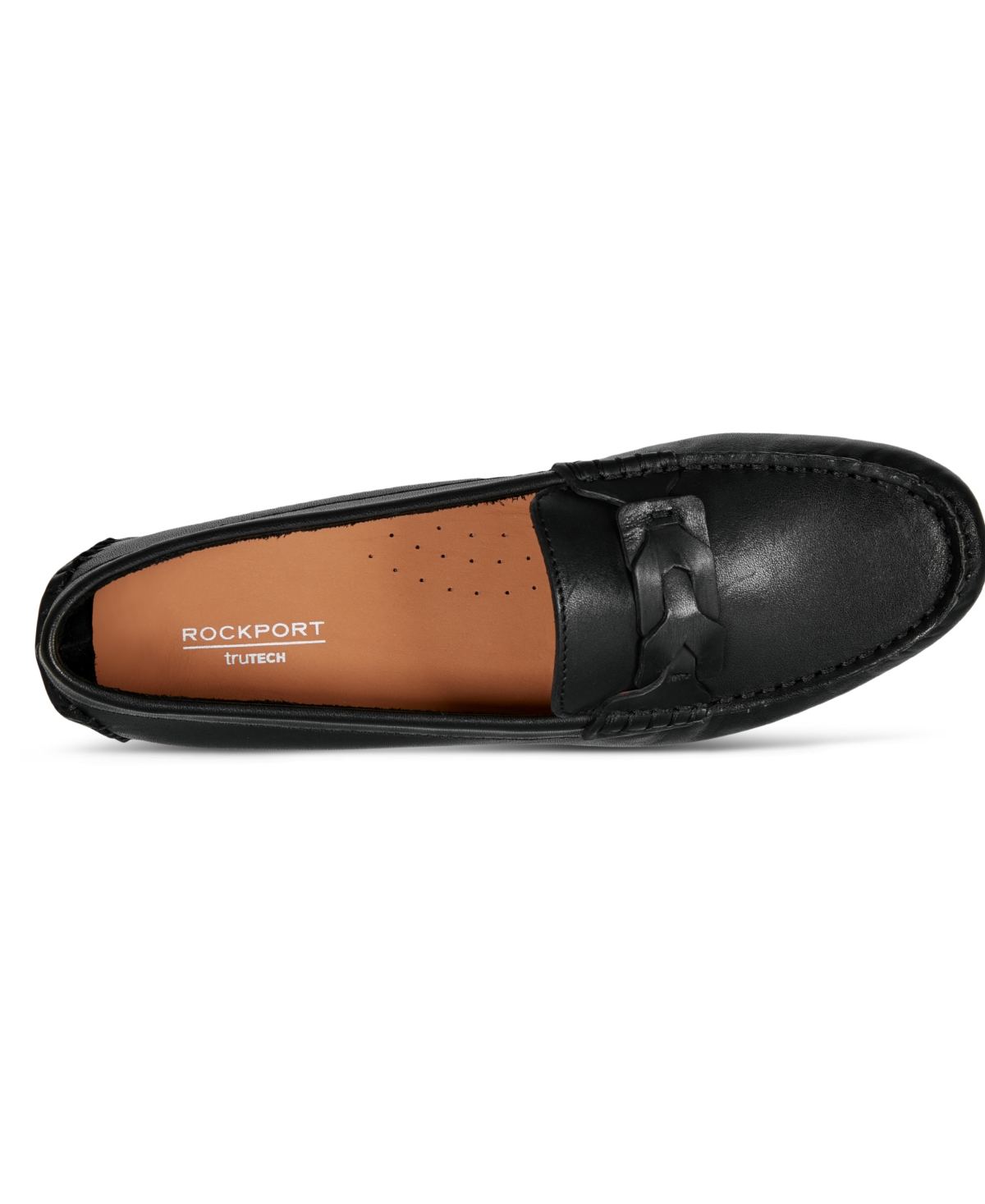 Shop Rockport Women's Blara Almond Toe Casual Flat Loafers In Black Leather