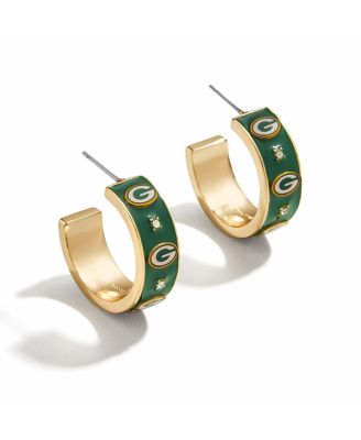 WEAR by Erin Andrews - Green Bay Packers Enamel Hoop Earrings