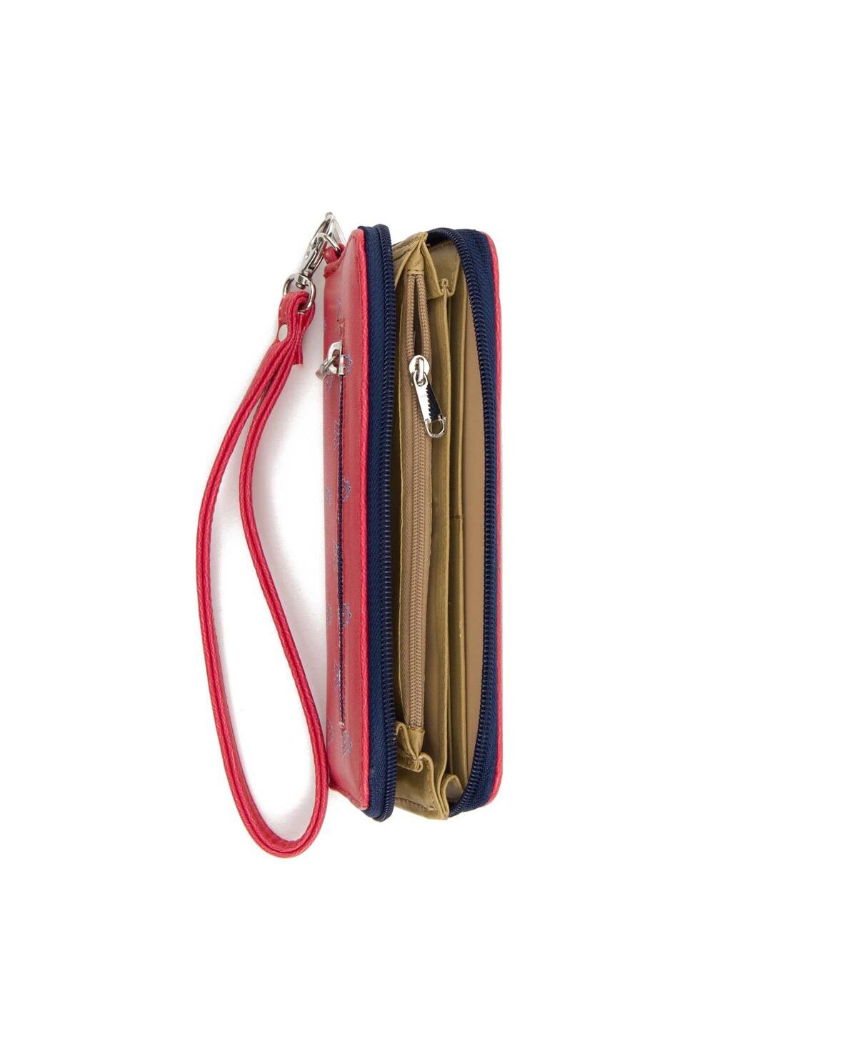 Eagles Wings Women's Los Angeles Angels Zip-around Wristlet Wallet In Red