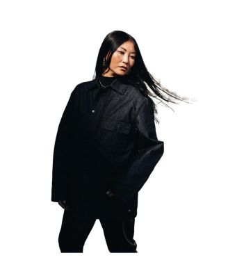 Men's and Women's Navy Minnesota Vikings The Vikings International Collection designed by Leah and Chelsea Full-Snap Denim Jacket