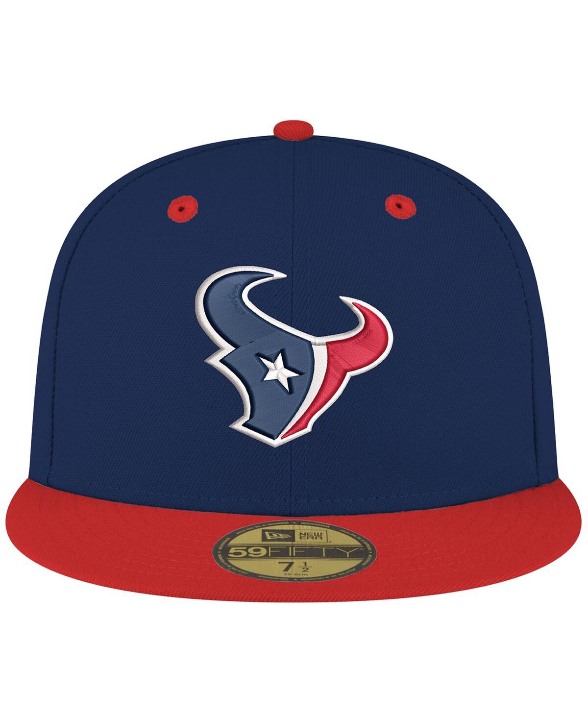 New Era Men's Navy/red Houston Texans Flipside Two-tone 59fifty Fitted Hat In Navy,red