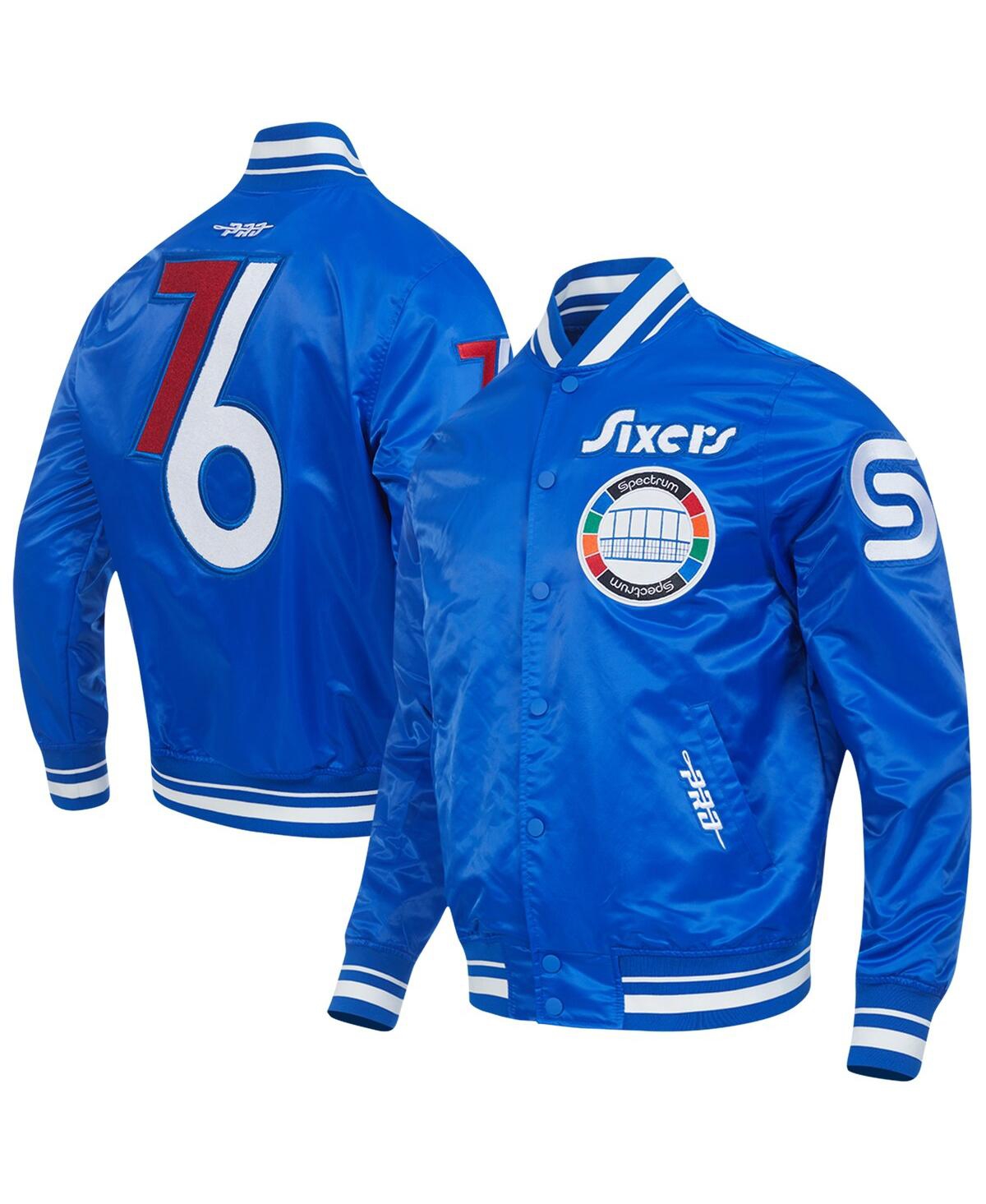 Pro Standard Men's Royal Philadelphia 76ers 2024/25 City Edition Chenille Satin Full-snap Jacket In Multi
