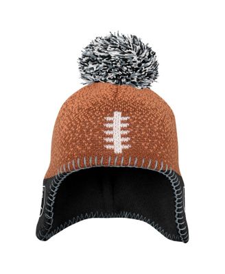 Baby Boys and Girls Brown Las Vegas Raiders Football Head Knit Hat with Pom