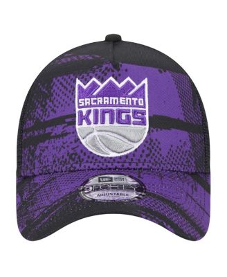 Men's Black/Purple Sacramento Kings Tip Off A-Frame Trucker 9FORTY Adjustable Hat